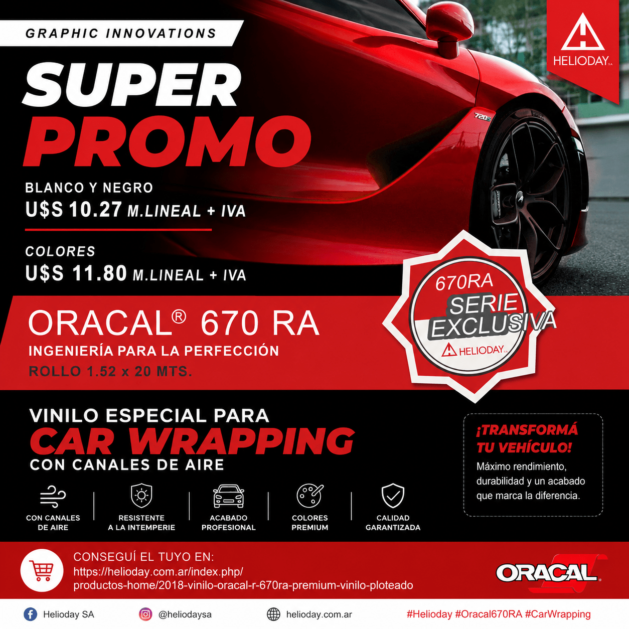 Oracal 670 RA Vinilo Premium para Car Wrapping