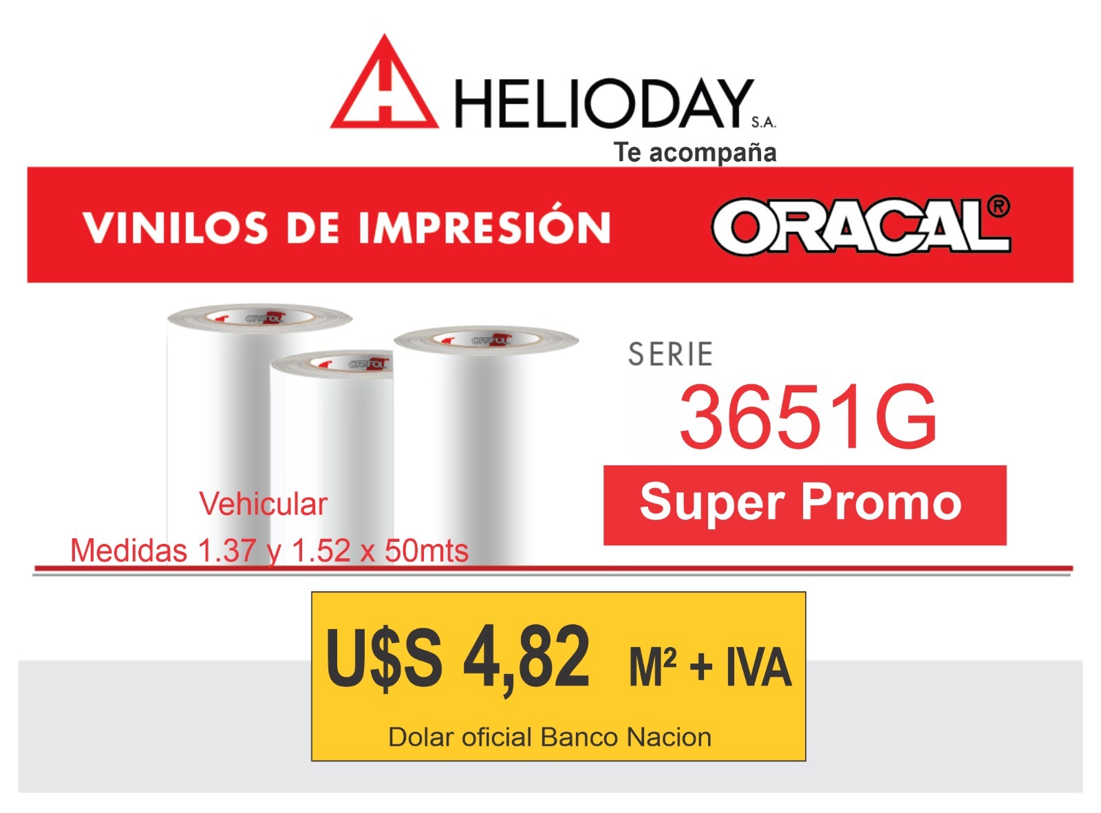 ORAJET 3651G vinilo de impresión Oracal super promo
