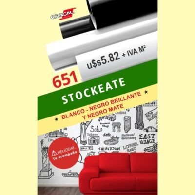 Stockeate con Vinilo Oracal 651: Blanco, Negro Brillante y Negro Mate a Precio Promocional